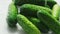 Green cucumbers in closeup