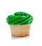 Green Cupcake with sprinkles on white