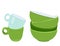 Green cups and plates vector stock illustration