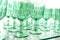 Green cups rows glass crystal kitchenware