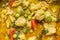 Green curry with chicken texture background