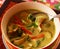 Green curry thai soup with chicken