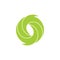 Green curves circles 3d rotation shape logo vector