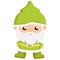 Green cute gnome vector illustrations