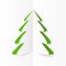 Green cutout paper vector Christmas tree