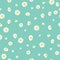 Green daisies ditsy vector seamless pattern design