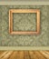 Green Damask Wall With Empty Picture Frame