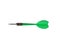 Green dart darts lie on white background with place for text