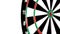 Green dart missing the bullseye on white background