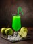 green delicious cocktail with apple