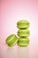 Green and delicious mocha flavored macaron dessert