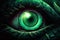 Green demon eye. Generate Ai