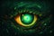 Green demon eye monster. Generate Ai