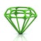 Green diamond icon 3d illustration