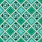 Green diamonds and squares in modern decorative seamless pattern tile