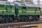 Green diesel locomotive