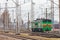 Green diesel locomotive