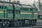 Green diesel locomotive