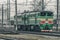 Green diesel locomotive