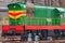 Green diesel locomotive