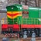 Green diesel locomotive