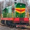 Green diesel locomotive