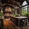 Green Dining Retreat A sustainable kitchen wood decor and panoramic window vistas