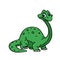 Green Dinosaur Diplodocus cartoon illustration