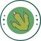 Green Dinosaur Paw With Claws Circle Logo Design. Vector Illustration