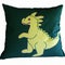 Green dinosaur throw pillow created with generative Ai