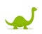 Green Dinosaur on White Background