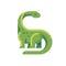 Green diplodocus flat icon. Long necked herbivorous dinosaur