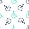 Green Disabled handicap icon isolated seamless pattern on white background. Wheelchair handicap sign. Vector