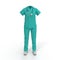 Green doctor uniform with stethoscope isolated on white. 3D illustration