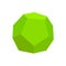 Green dodecahedron basic simple 3d shapes isolated on white background, geometric dodecahedron icon, 3d shape symbol dodecahedron