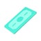 Green dollar cash money banknote payment salary wage income realistic 3d icon isometric vector
