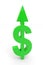 Green dollar sign with arrow up.