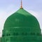 The green dome of the Holy Mosque in the city of Madinah in Saudi Arabia