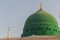 Green Dome of Masjid Nabawi. Prophet's Mosque. Holy Mosque in Medina - Saudi Arabia