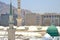 Green dome and minarets in Prophet\'s Mosque