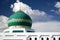 Green dome on modern mosque