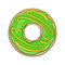 Green donut. Vector illustration