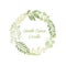 Green doodle circle wreath vector