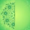 Green doodle flowers background