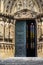 Green doors of an old french church