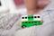 Green double decker bus toys