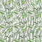 Green Draceana Sanderiana. Watercolor background illustration set. Seamless background pattern.