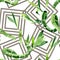 Green Draceana Sanderiana. Watercolor background illustration set. Seamless background pattern.