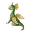 Green dragon. Cartoon dragon. Cute baby dragon. Fantastic dinosaur. A dragon with wings. A beautiful lizard.