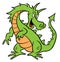 Green dragon cartoon illustration